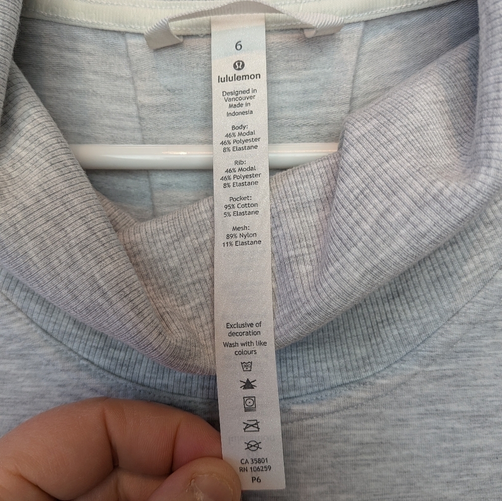Lululemon High Lines Pullover Size 6 Light Gray Style Number: W3BN6S Long Sleeve - Picture 10 of 16